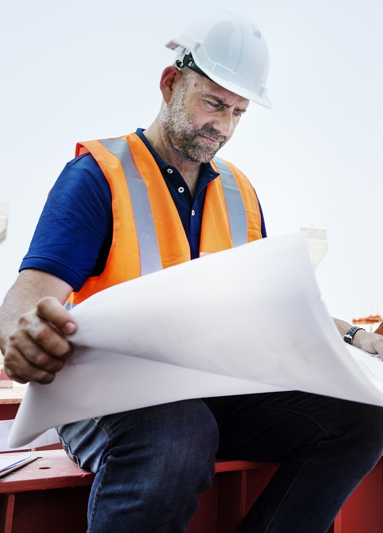Construction Worker Planning Constractor Developer Concept